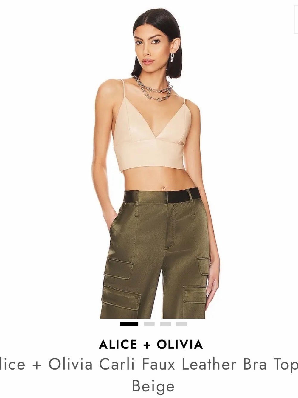 Alice + Olivia Faux Leather Top Size 4
